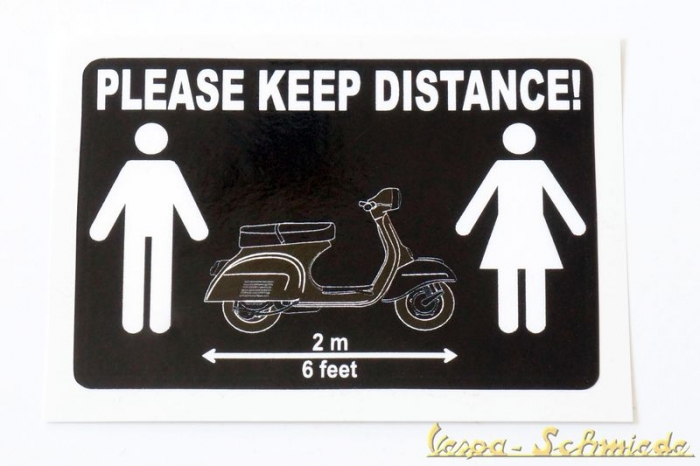 Aufkleber "Please keep Distance"